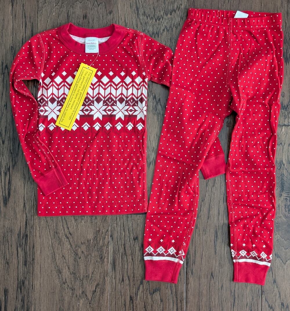 Hanna Andersson Fair Isle Christmas Pajamas NEW!